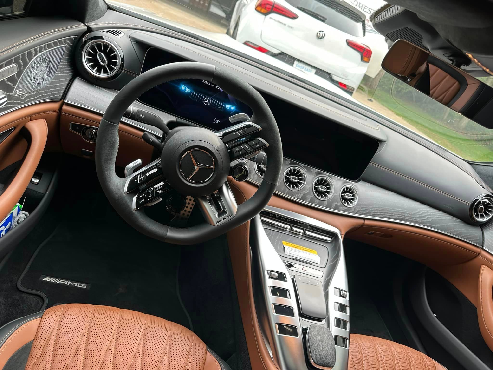 Auto Detailing - Mercedes-AMG GT cognac leather interior - Professional Detailing Wisconsin Dells