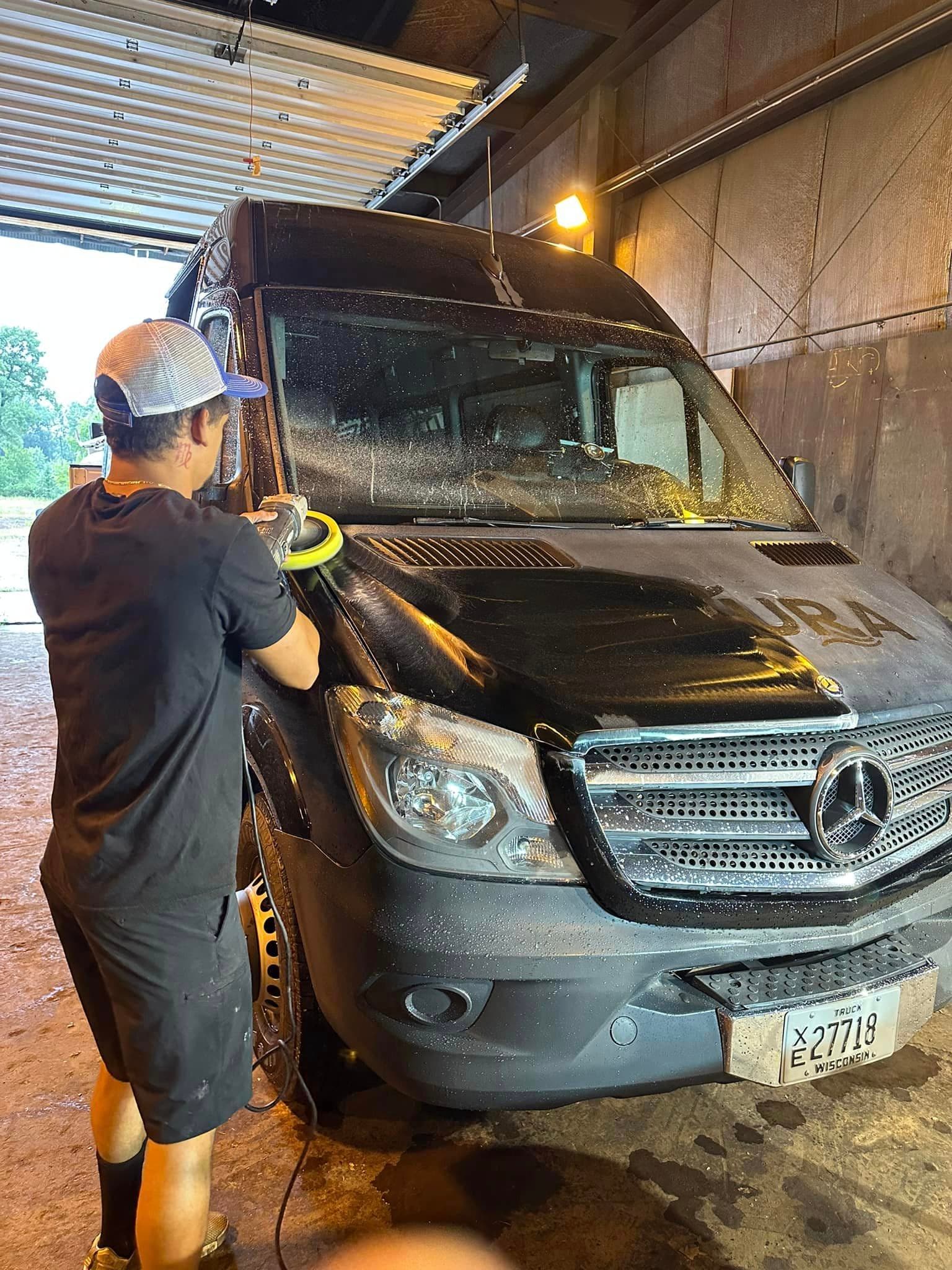 Ceramic Coating - Commercial vehicle in process - Professional Detailing Wisconsin Dells