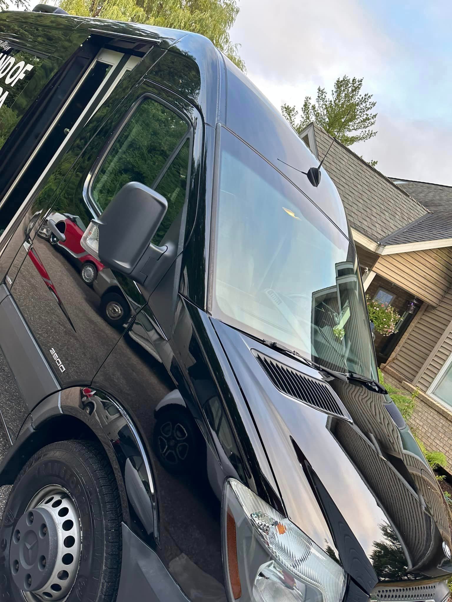 Ceramic Coating - Black Sprinter exterior - Professional Detailing Wisconsin Dells