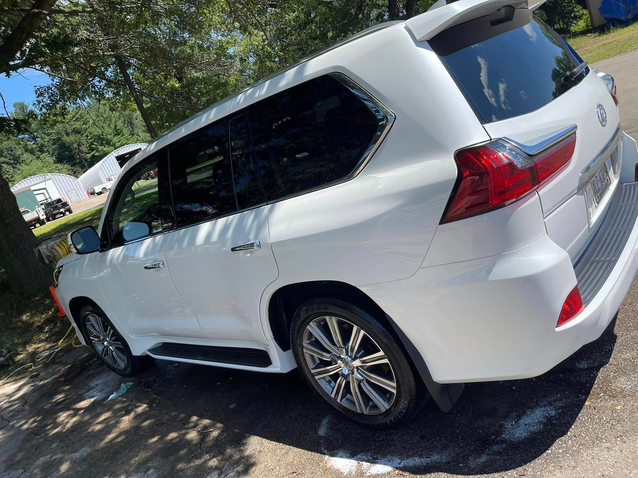 Auto Detailing - White Lexus LX 570 exterior - Professional Detailing Wisconsin Dells