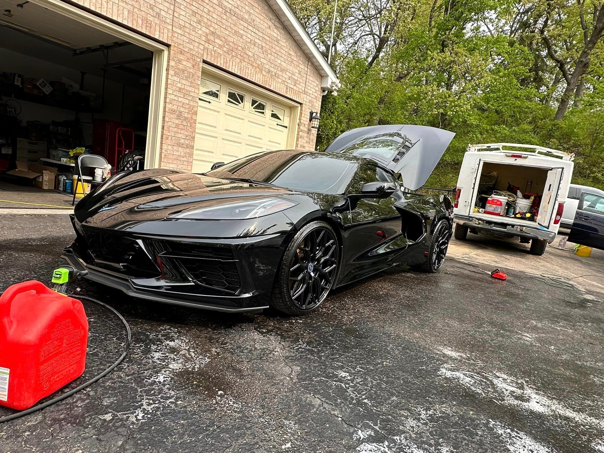 Auto Detailing - Black Chevrolet Corvette C8 - Professional Detailing Wisconsin Dells