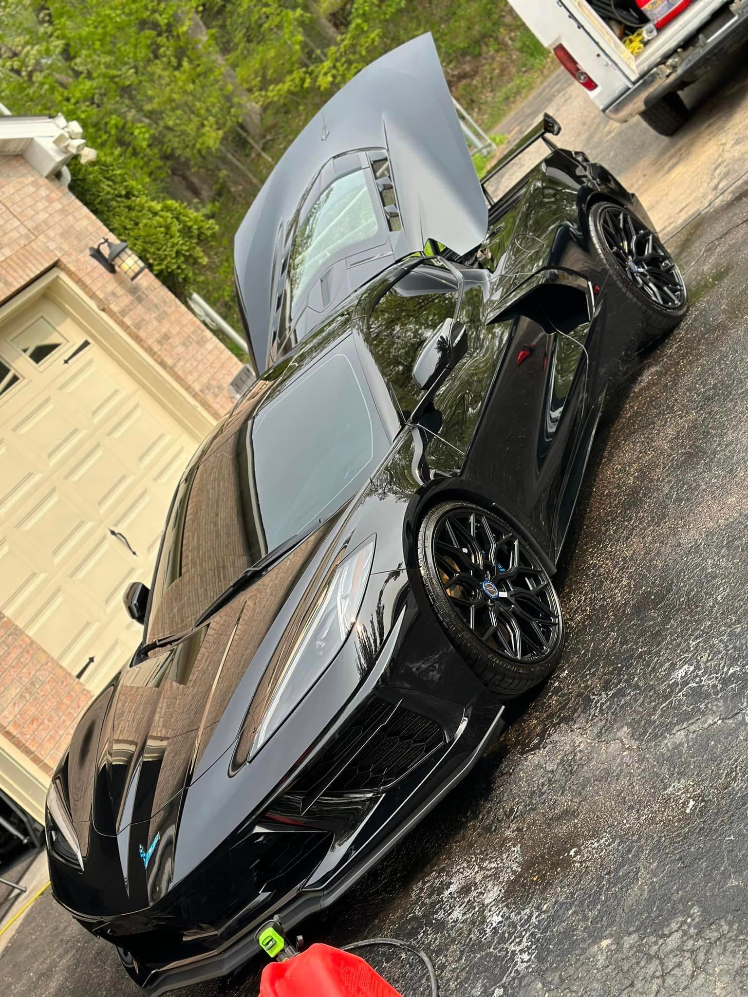 Black Corvette C8 — Foam Wash & Detail
