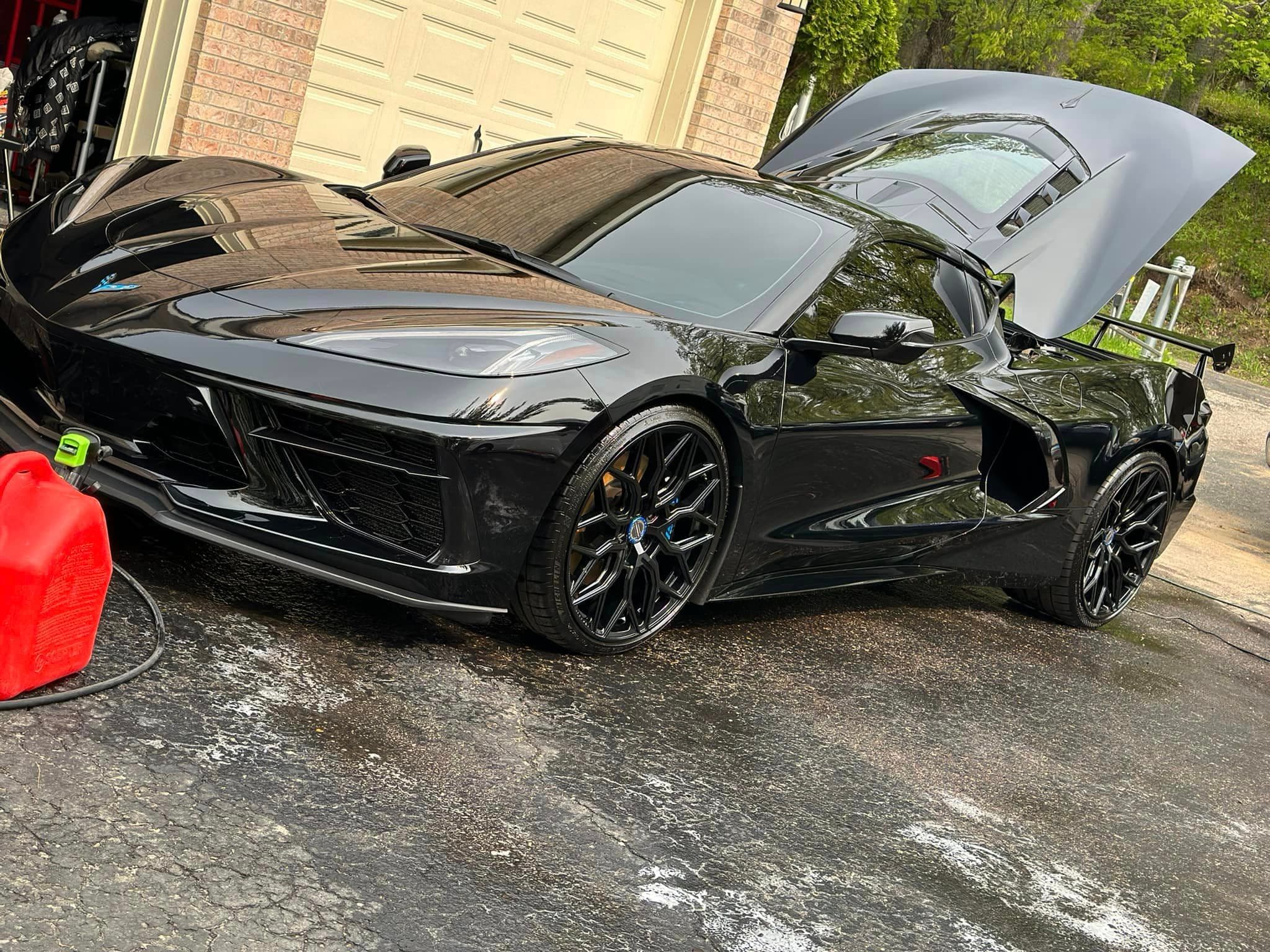 Auto Detailing - Black Chevrolet Corvette C8 - Professional Detailing Wisconsin Dells